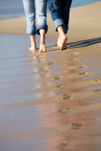 couple walking on beach
