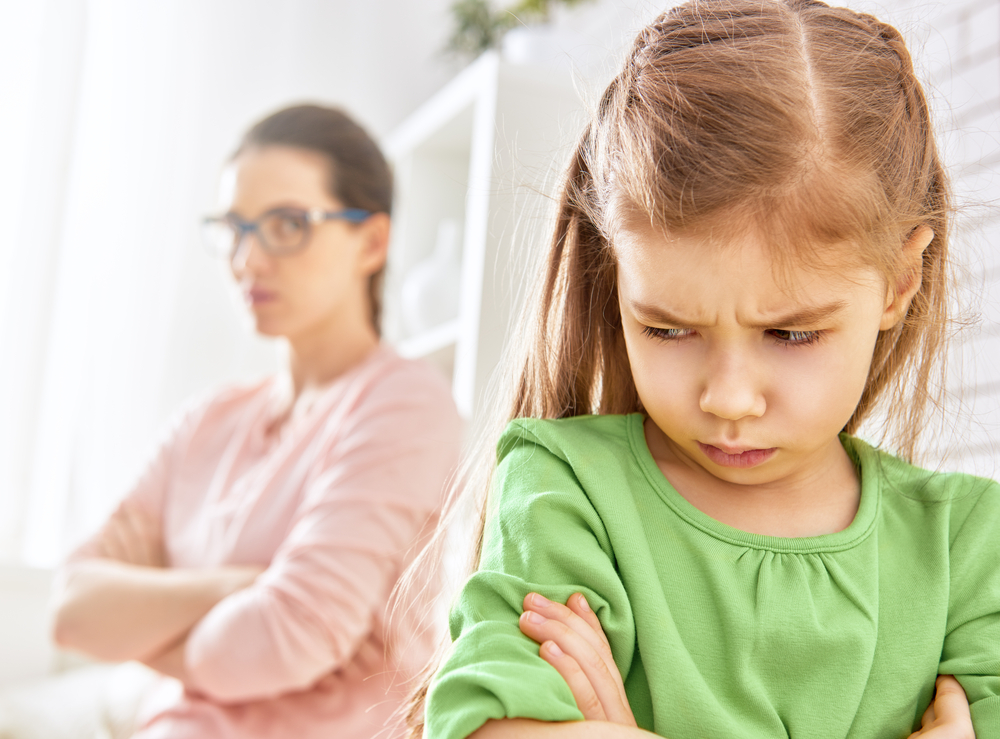 Mother and daughter annoyed with each other